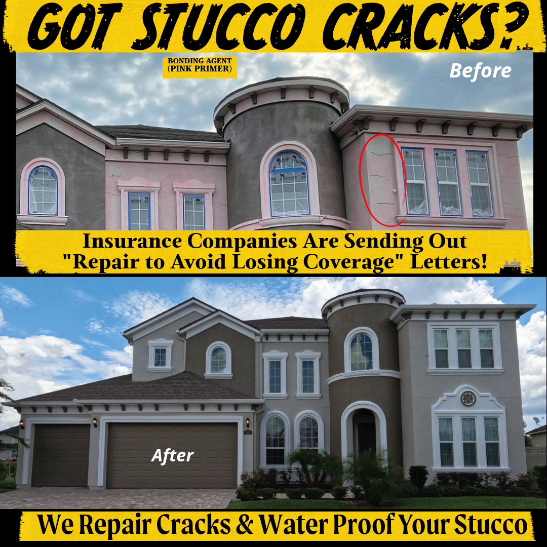 Home Shield Coating stucco crack repairs.