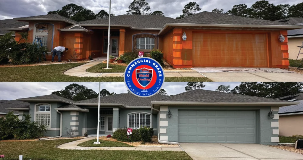 Home Shield Coating on Stucco Home in Ormond Beach, FL