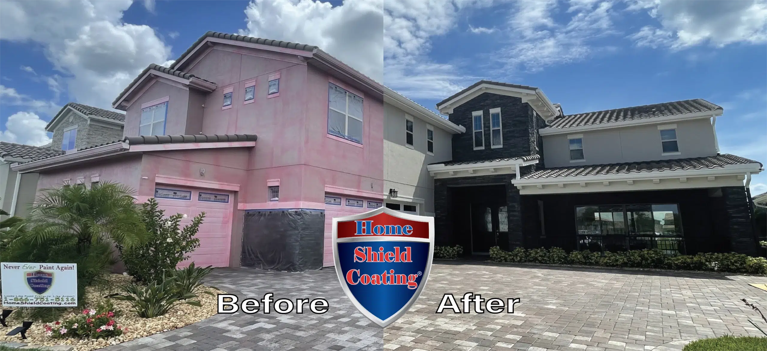 Home Shield Coating® On Stucco House in Orlando, Florida.